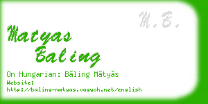 matyas baling business card