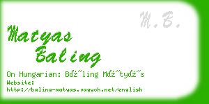 matyas baling business card